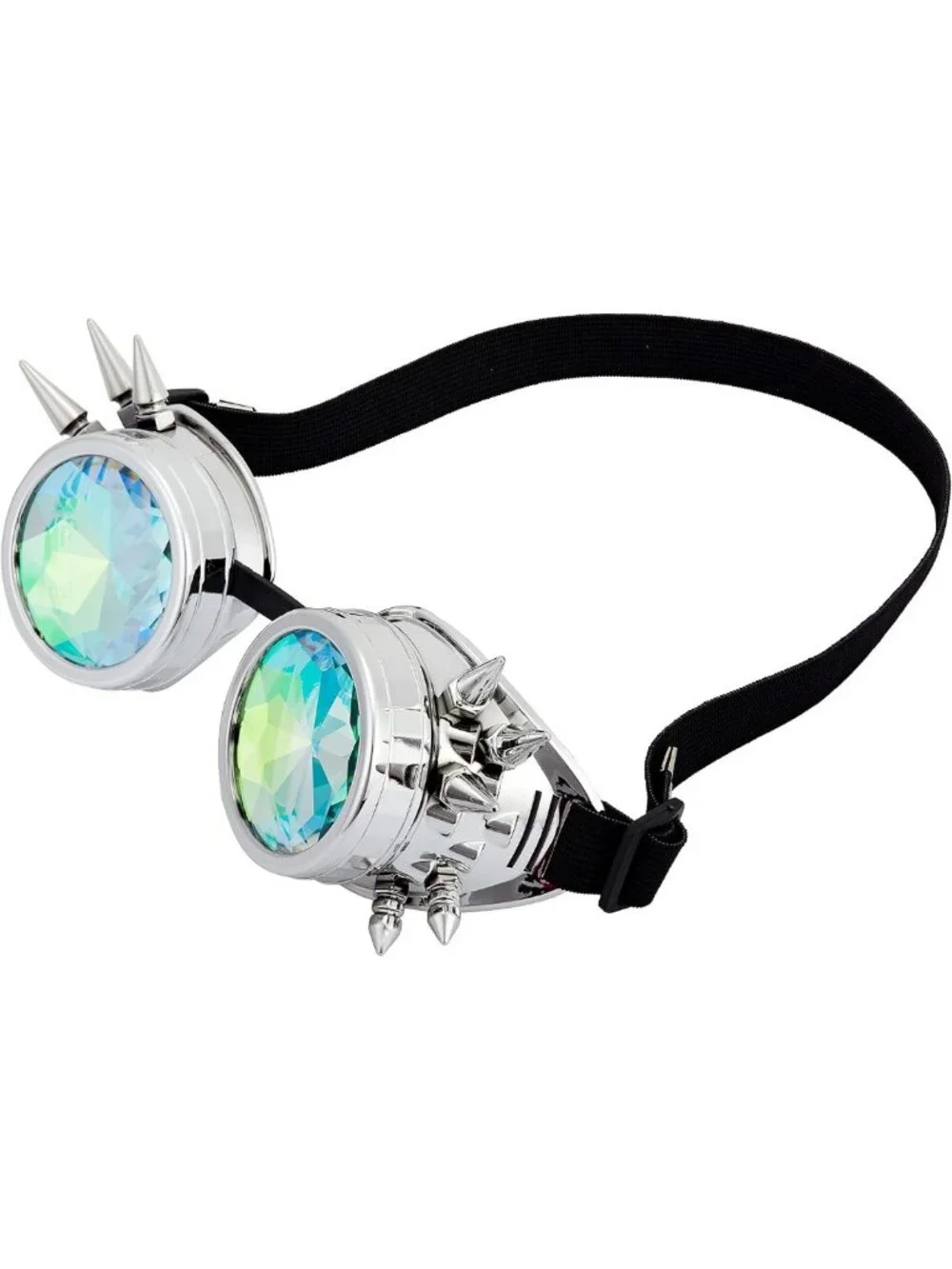 Kaleidoscope Spiked Goggles with Adjustable Straps | Crystal Lenses for Cosplay